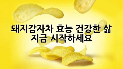 돼지감자차 효능: 건강한 삶, 지금 시작하세요!