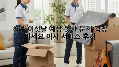 청주 이삿날, 예상 못한 문제? 걱정 마세요! 이사 서비스 후기